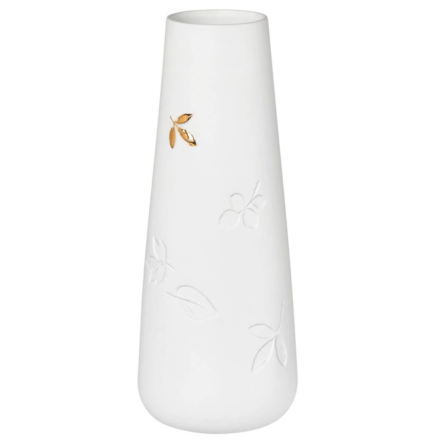 Living Raeder | Vase Mit Goldenem Blatt "Klein"