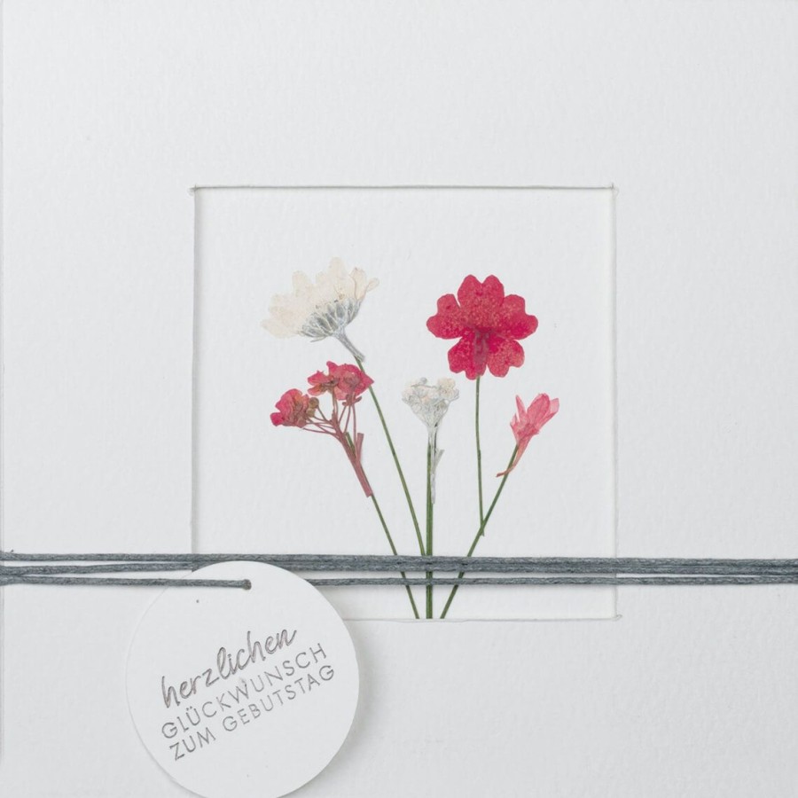 Office Raeder | Blumenpassepartout Karte "Herzlichen Gluckwunsch"