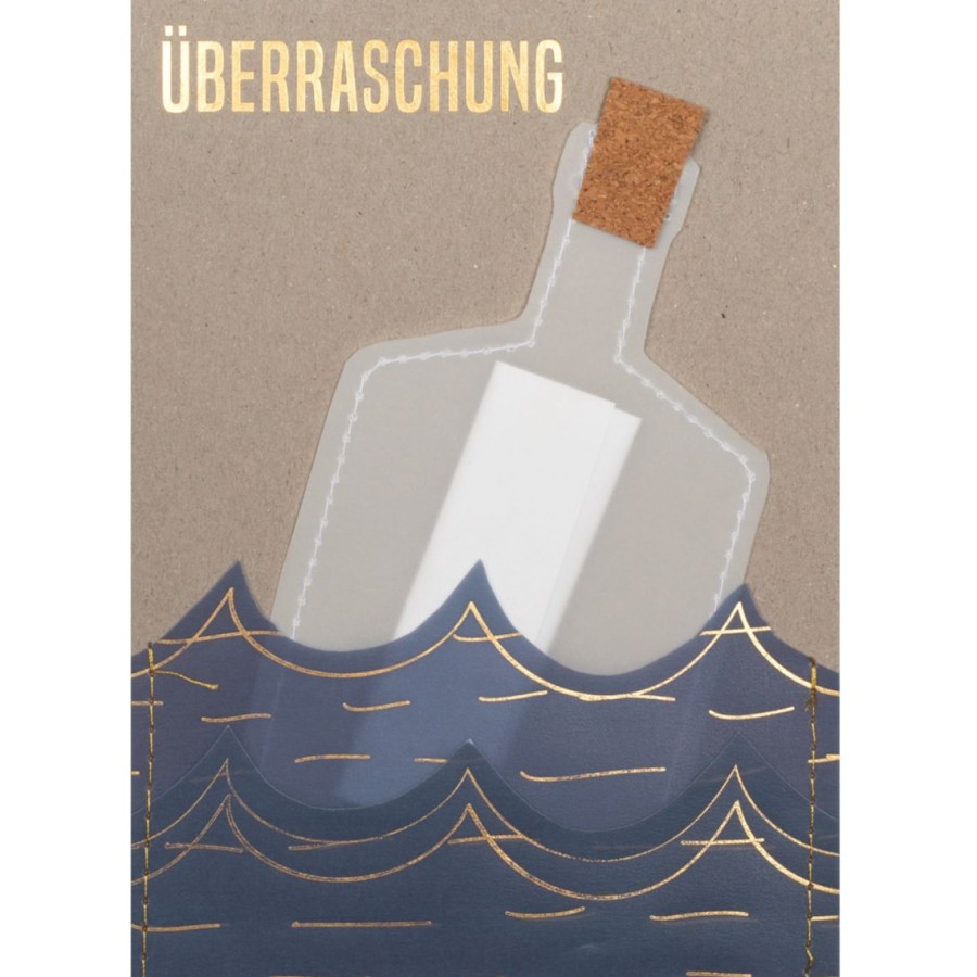 Office Raeder | Flaschenpostkarte "Uberraschung"